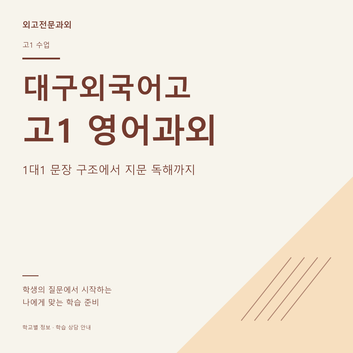 대구외국어고 고1 영어과외 1대1 문장 구조에서 지문 독해까지