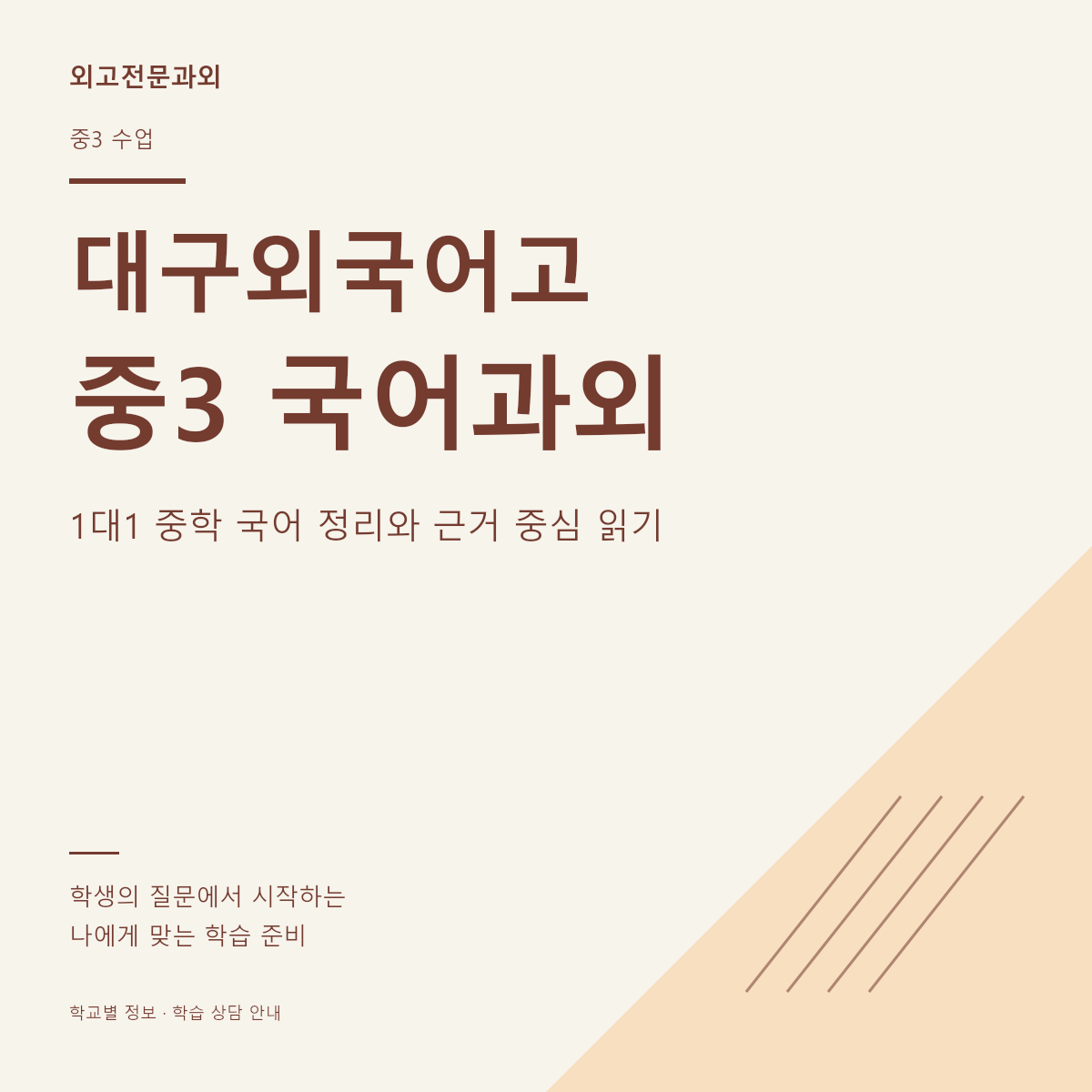 대구외국어고 중3 국어과외 1대1 중학 국어 정리와 근거 중심 읽기