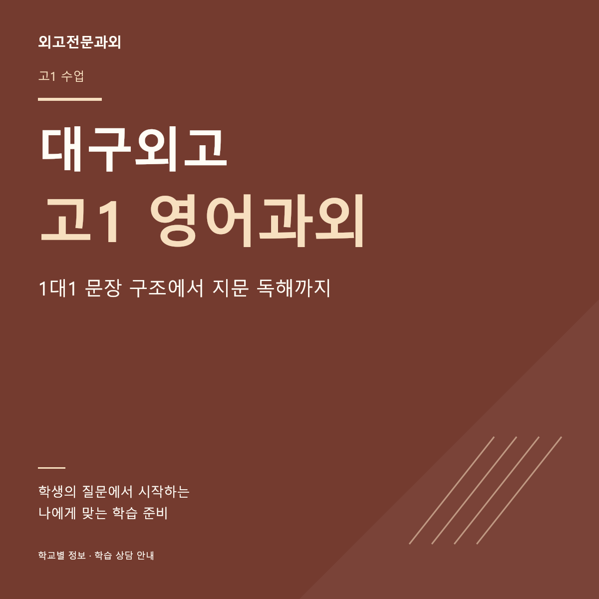 대구외고 고1 영어과외 1대1 문장 구조에서 지문 독해까지