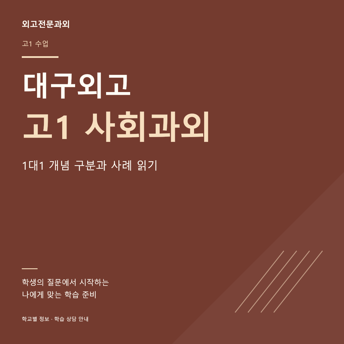 대구외고 고1 사회과외 1대1 개념 구분과 사례 읽기