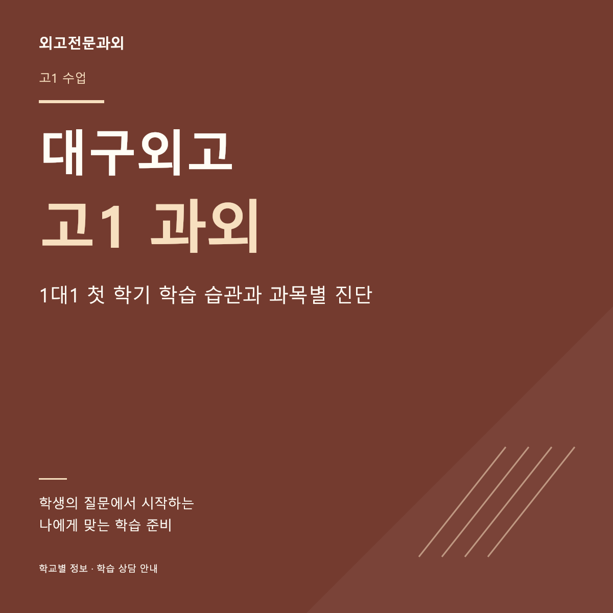대구외고 고1 과외 1대1 첫 학기 학습 습관과 과목별 진단