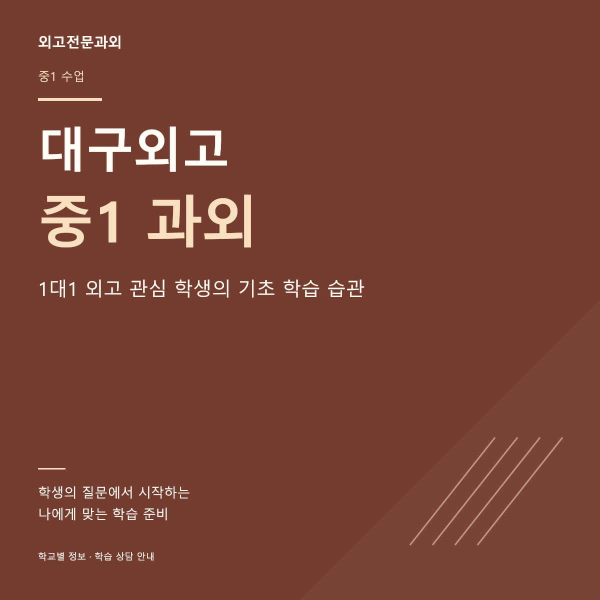 대구외고 중1 과외 1대1 외고 관심 학생의 기초 학습 습관