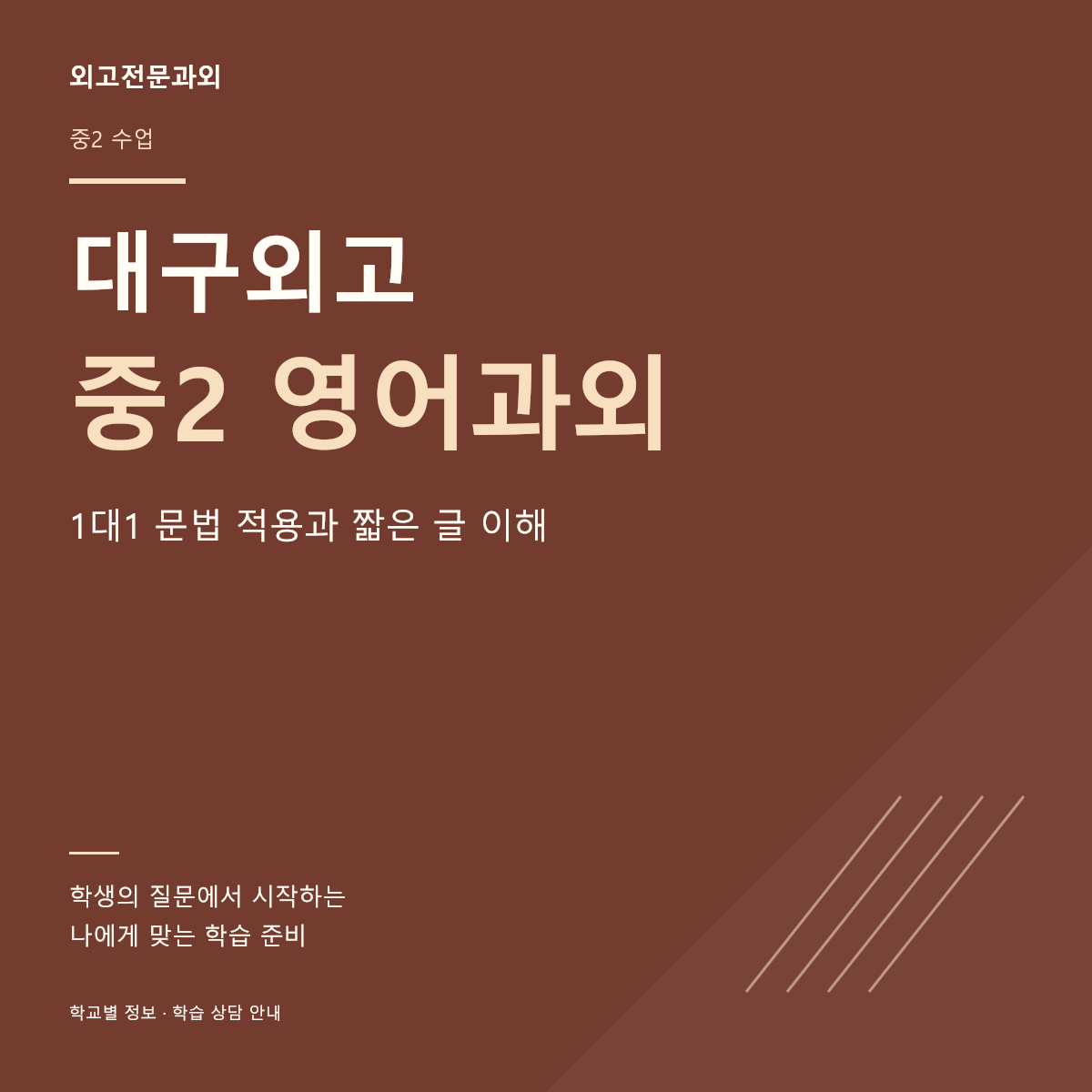 대구외고 중2 영어과외 1대1 문법 적용과 짧은 글 이해