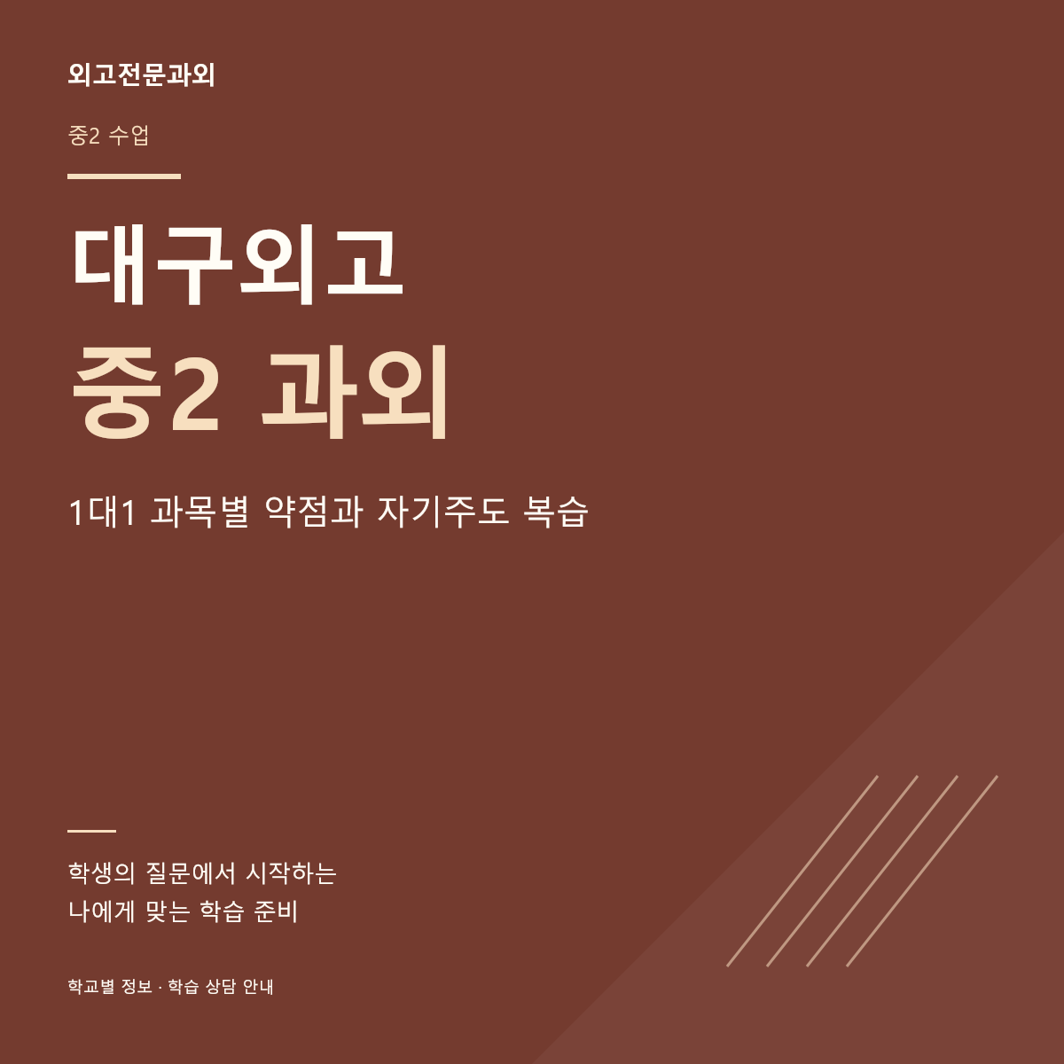 대구외고 중2 과외 1대1 과목별 약점과 자기주도 복습