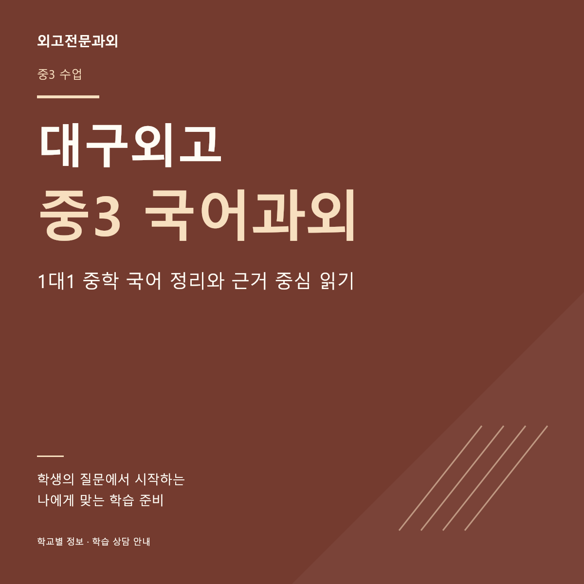 대구외고 중3 국어과외 1대1 중학 국어 정리와 근거 중심 읽기