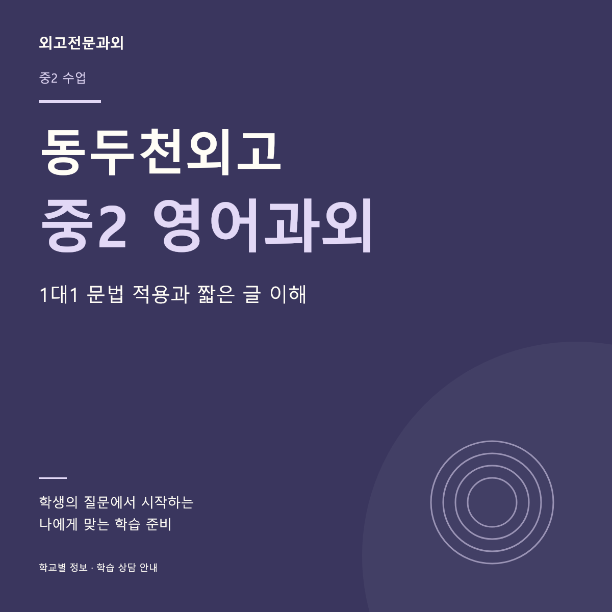 동두천외고 중2 영어과외 1대1 문법 적용과 짧은 글 이해