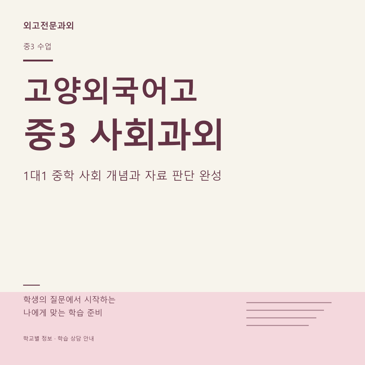 고양외국어고 중3 사회과외 1대1 중학 사회 개념과 자료 판단 완성
