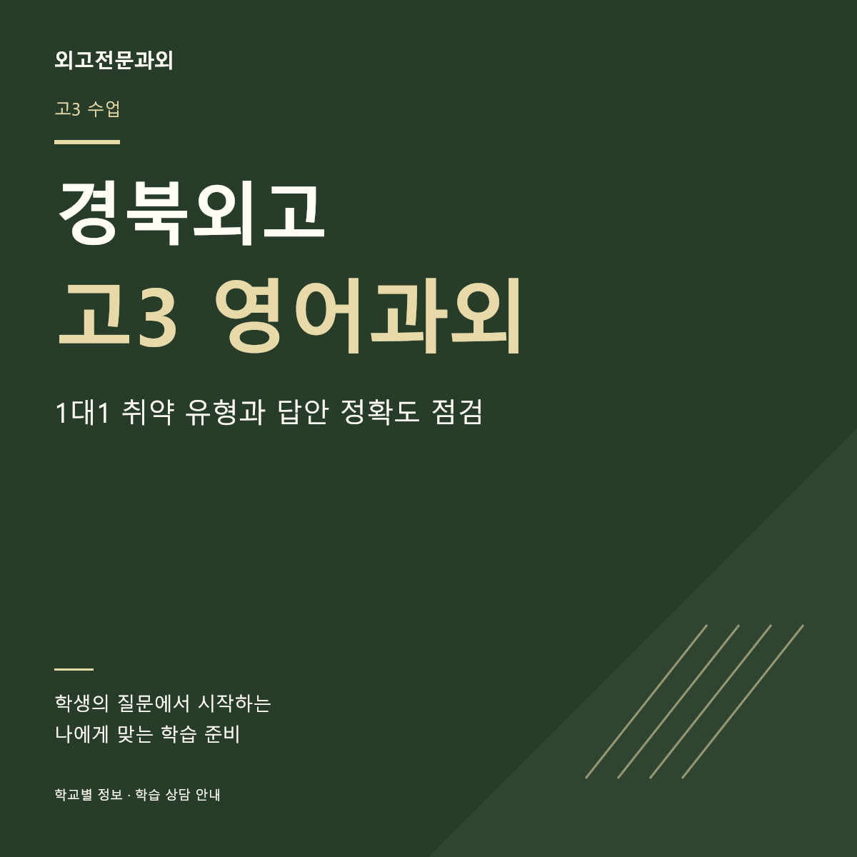 경북외고 고3 영어과외 1대1 취약 유형과 답안 정확도 점검
