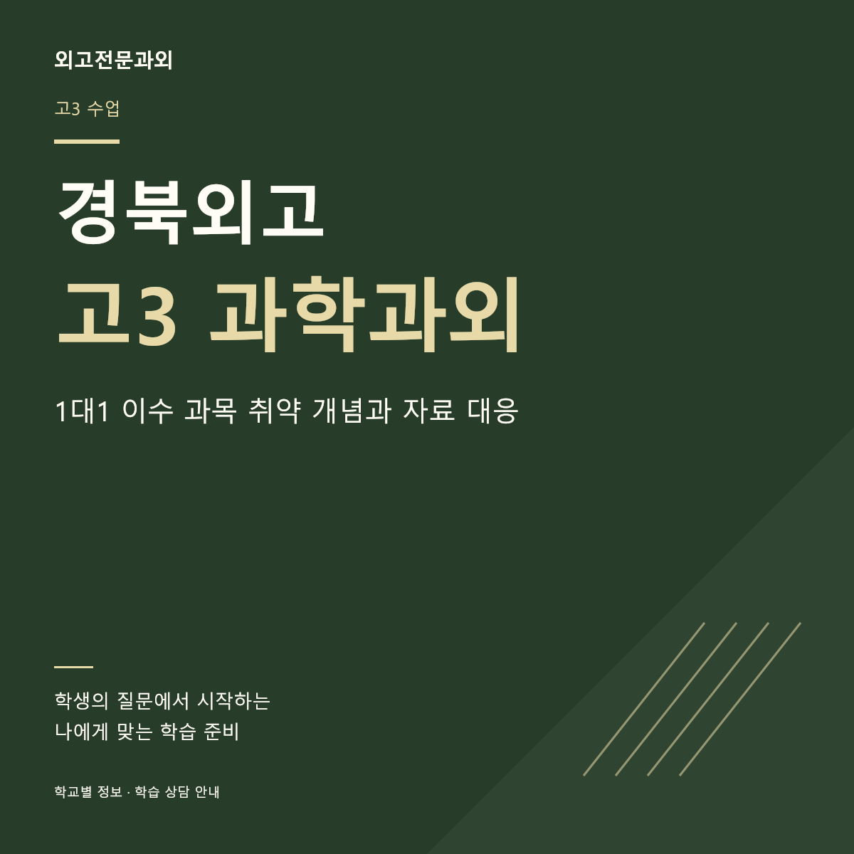 경북외고 고3 과학과외 1대1 이수 과목 취약 개념과 자료 대응