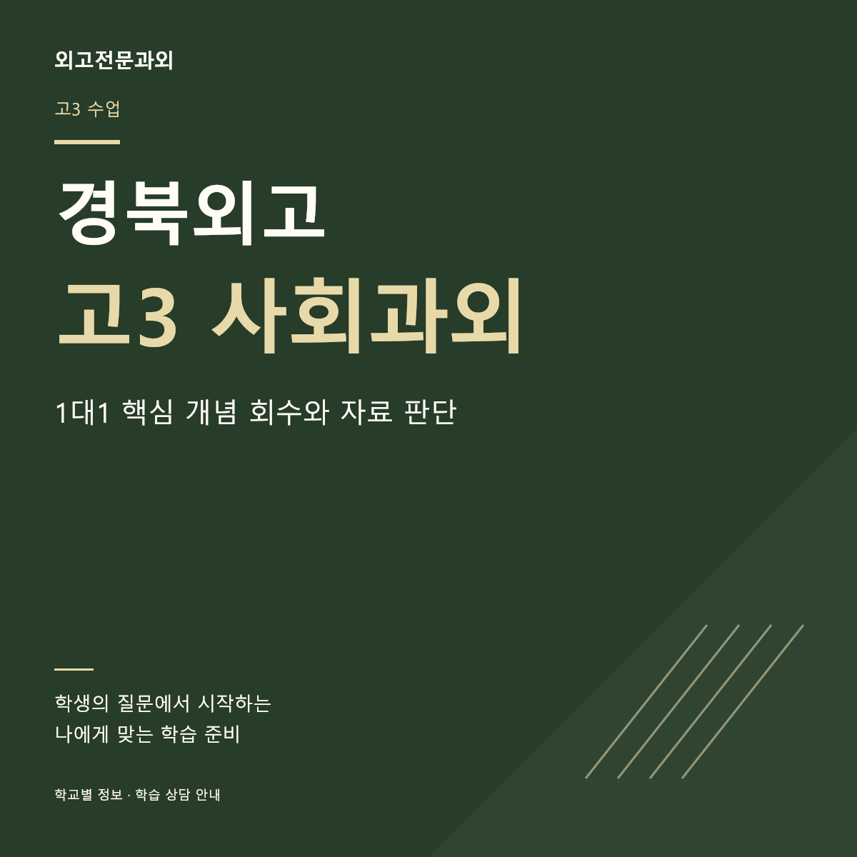 경북외고 고3 사회과외 1대1 핵심 개념 회수와 자료 판단