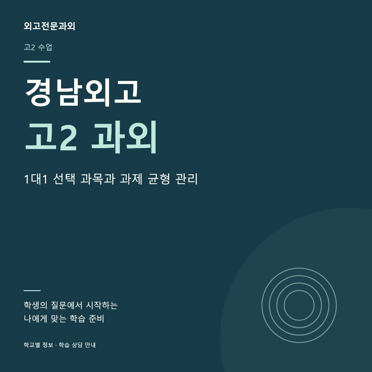 경남외고 고2 과외 1대1 선택 과목과 과제 균형 관리