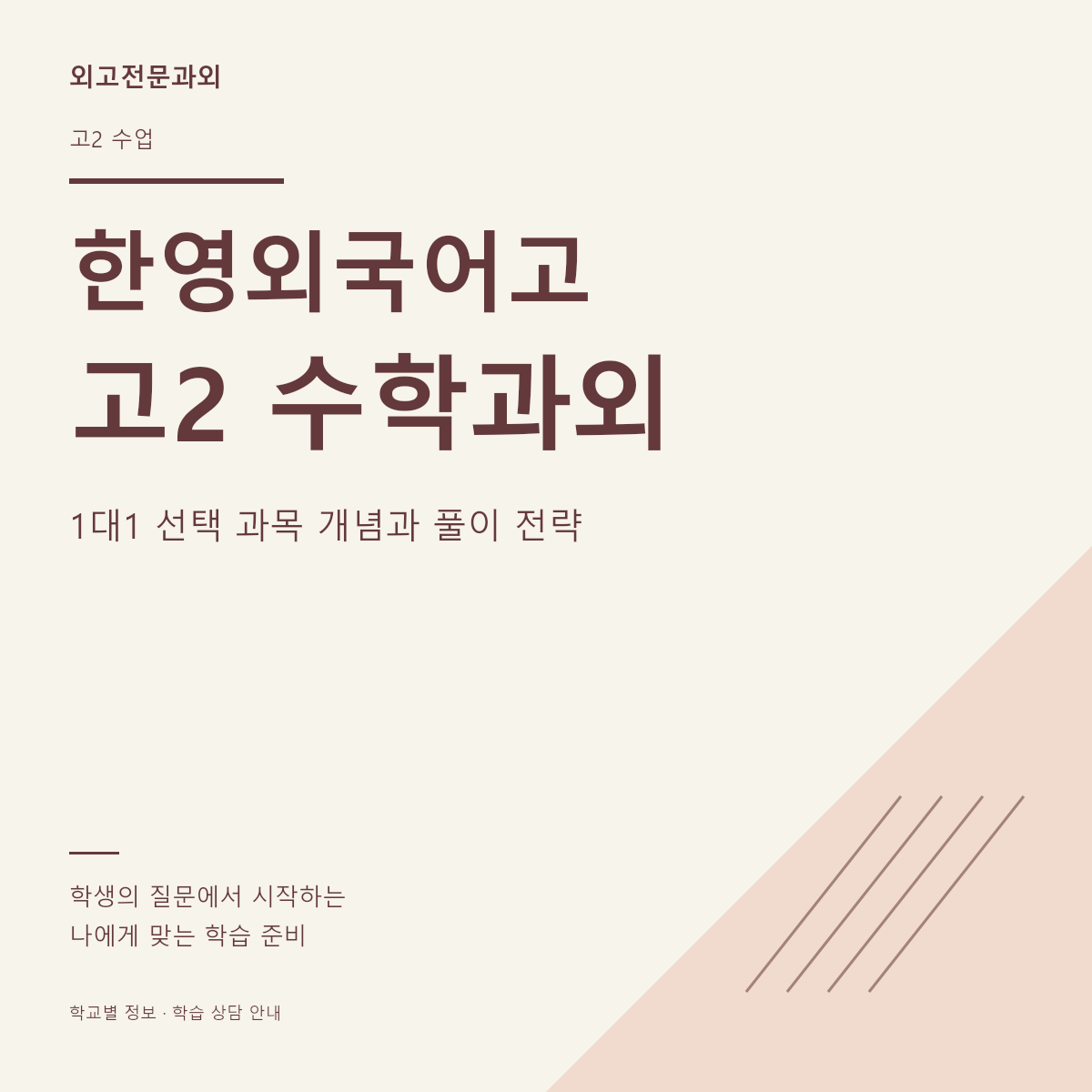 한영외국어고 고2 수학과외 1대1 선택 과목 개념과 풀이 전략