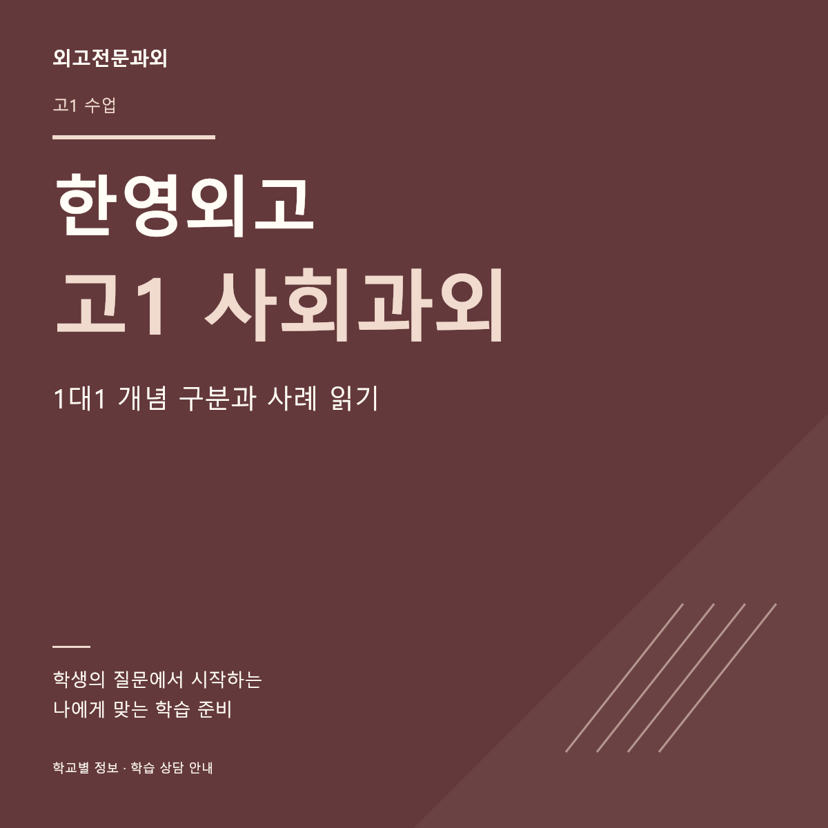 한영외고 고1 사회과외 1대1 개념 구분과 사례 읽기