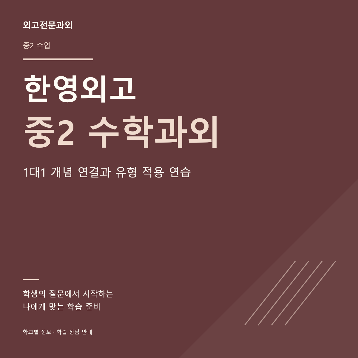 한영외고 중2 수학과외 1대1 개념 연결과 유형 적용 연습