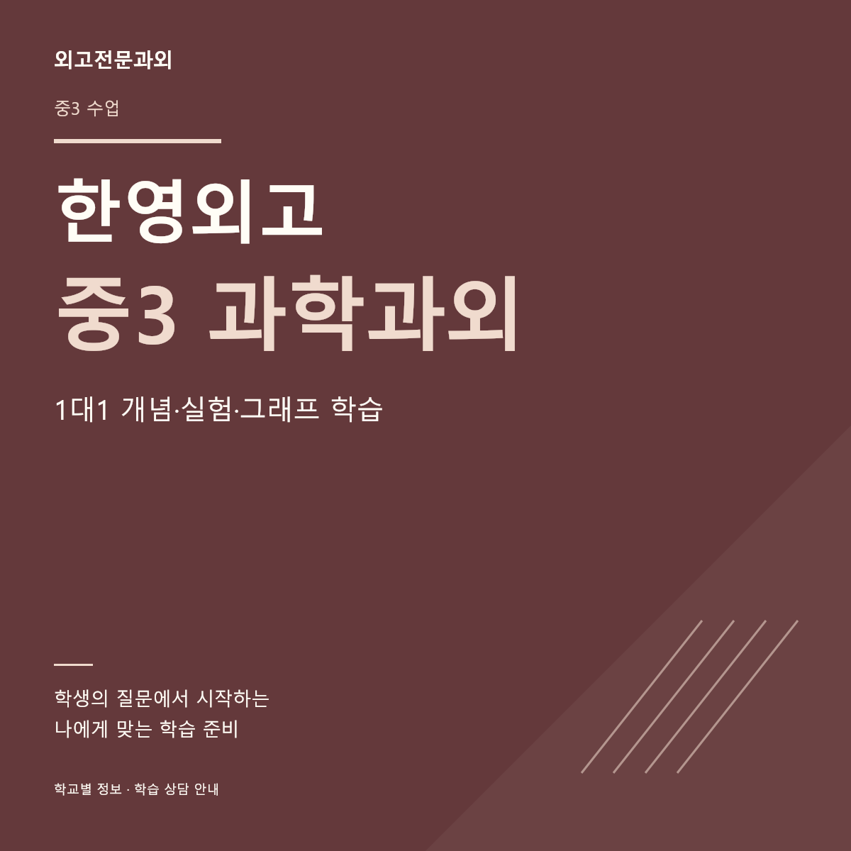 한영외고 중3 과학과외 1대1 개념·실험·그래프 학습