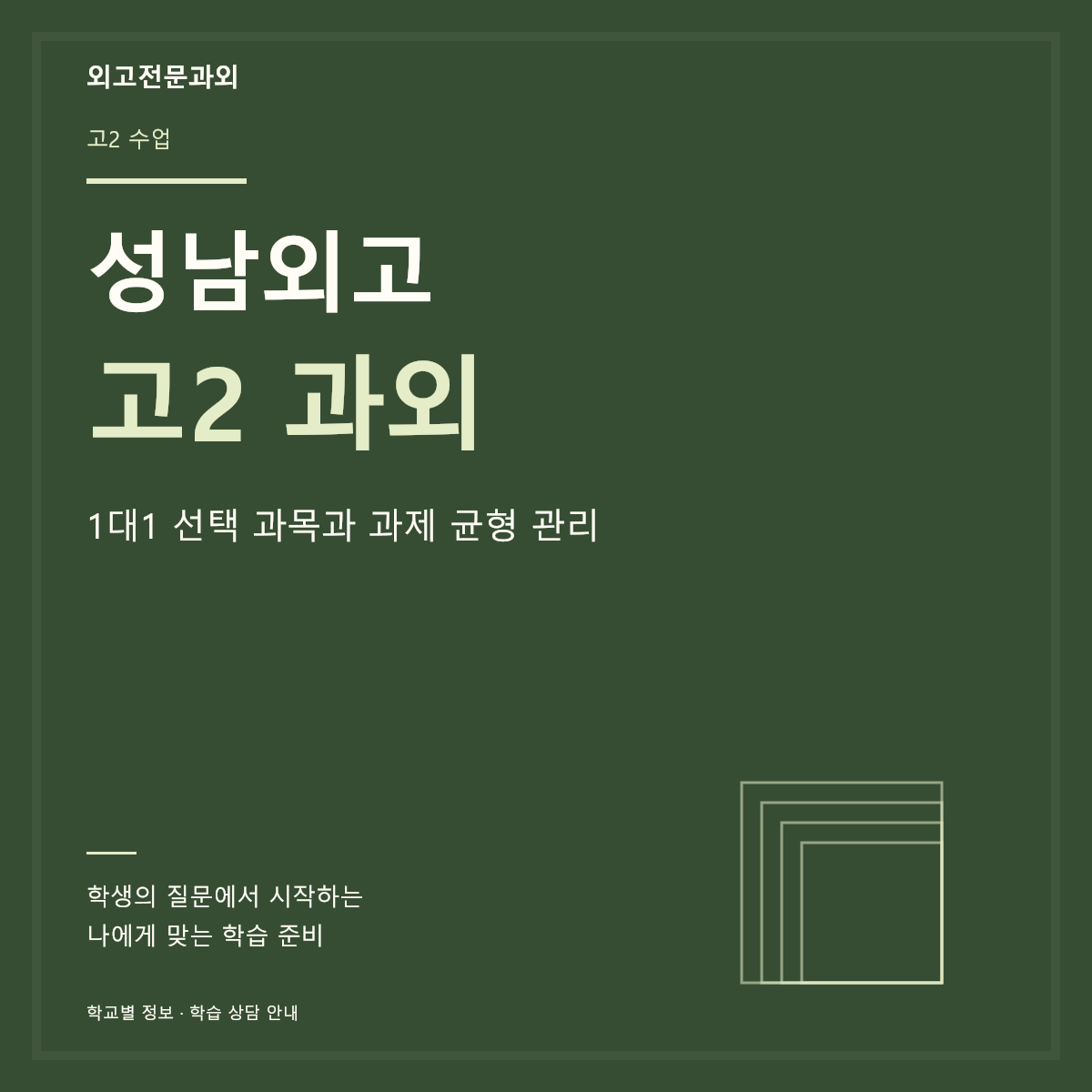 성남외고 고2 과외 1대1 선택 과목과 과제 균형 관리