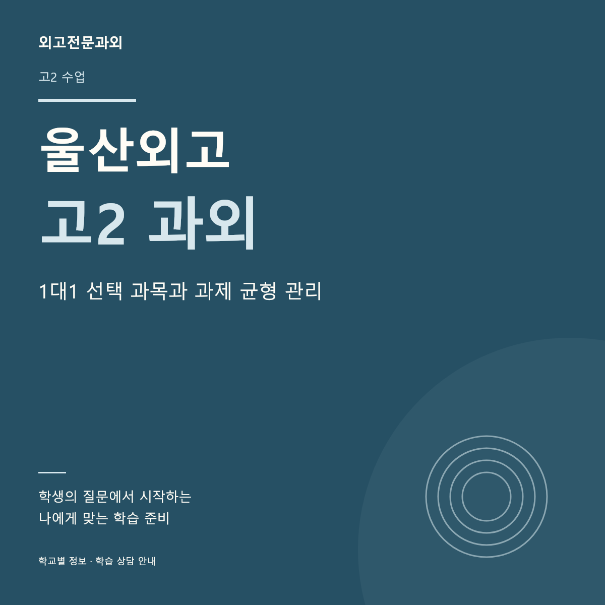 울산외고 고2 과외 1대1 선택 과목과 과제 균형 관리
